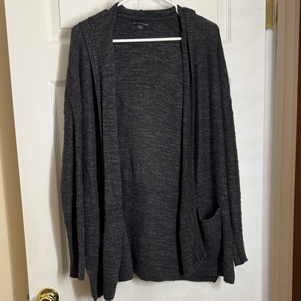 American Eagle Outfitters Charcoal Hoodie Cardigan